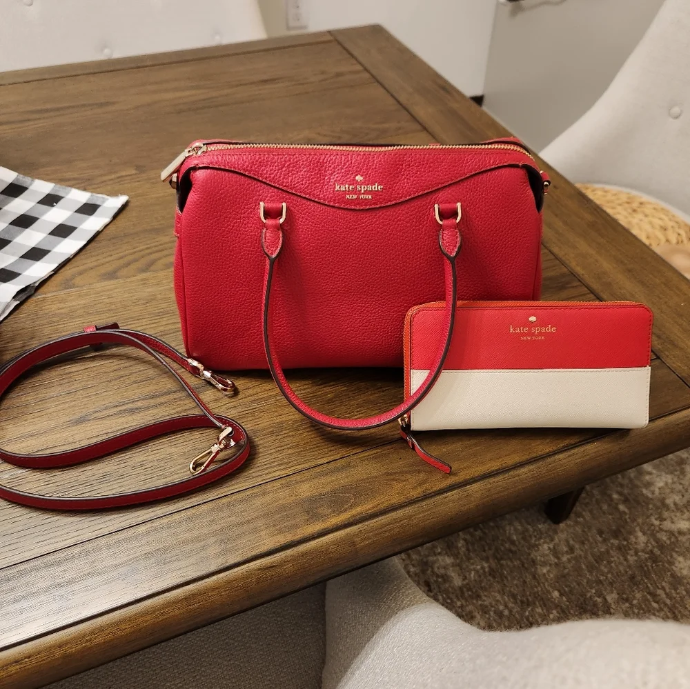 Kate spade purse and wallet, cherry